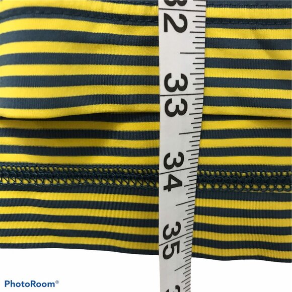 FJ Foot Joy Polo Shirt Mens XL Short Sleeve Yellow & Gray Stripe - Picture 5 of 7